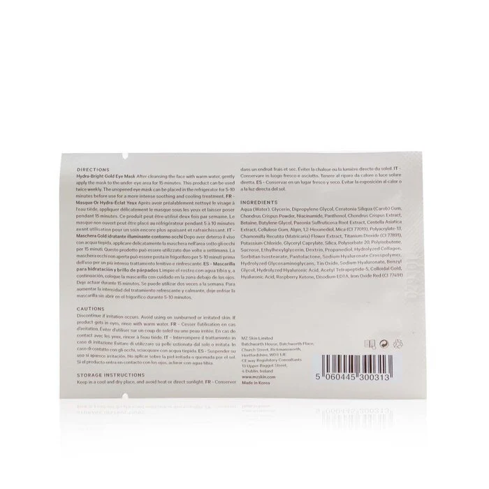 MZ Skin Hydra-Bright Gold Eye Mask 5x 3g/0.1oz - Image 3
