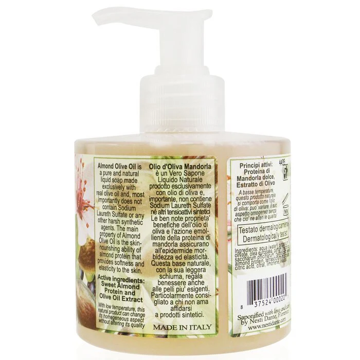 Nesti Dante Natural Liquid Soap - Almond Olive Oil 300ml/10.2oz - Image 3