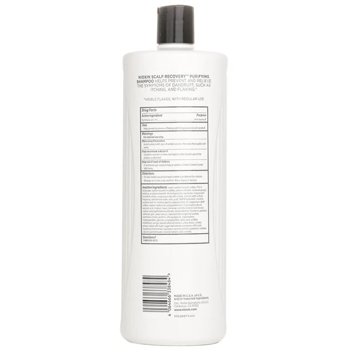 Nioxin Scalp Recovery Pyrithione Zinc Medicating Cleanser (For Itchy Flaky Scalp) (Random Packaging) 1000ml - Image 3