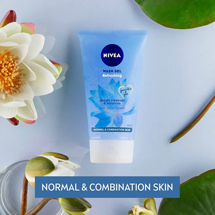 Nivea Refreshing Face Wash Gel Cleanser with Lotus Flower 150ml - Image 2