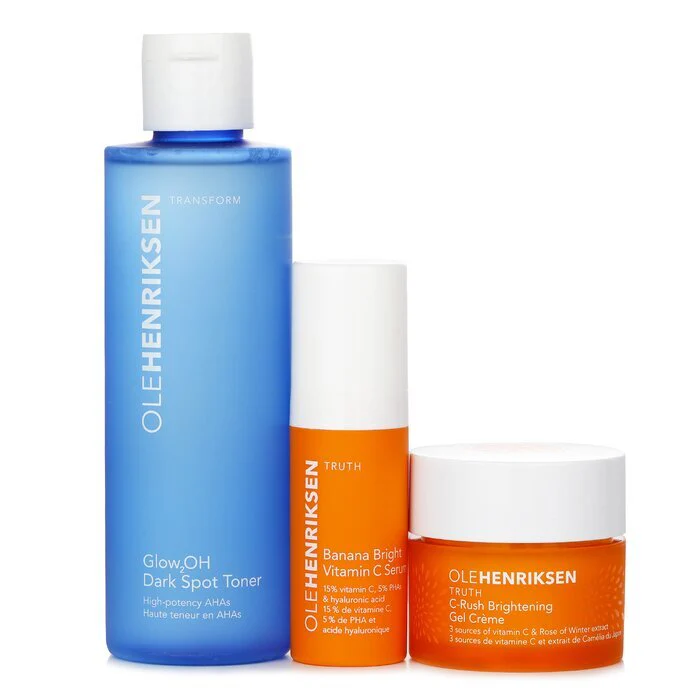 Ole Henriksen 3 Mega Wonders Set: Banana Bright Vitamin C Serum 15ml + Glow2OH Dark Spot Toner 190ml + C-Rush Brightening Gel Crème 35ml 3pcs - Image 2