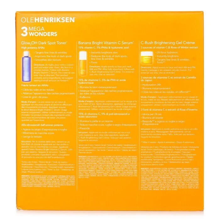 Ole Henriksen 3 Mega Wonders Set: Banana Bright Vitamin C Serum 15ml + Glow2OH Dark Spot Toner 190ml + C-Rush Brightening Gel Crème 35ml 3pcs - Image 3