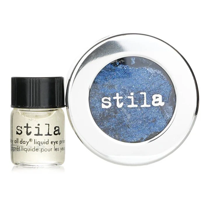 Stila Magnificent Metals Foil Finish Eye Shadow With Mini Stay All Day Liquid Eye Primer - Metallic Cobalt 2pcs - Image 2