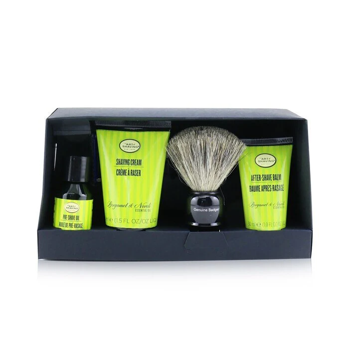 The Art Of Shaving The Four Elements of The Perfect Shave Set with Bag - Bergamot & Neroli : Pre Shave Oil + Shave Crm + A/S Balm + Brush + Razor 5pcs+1Bag - Image 2