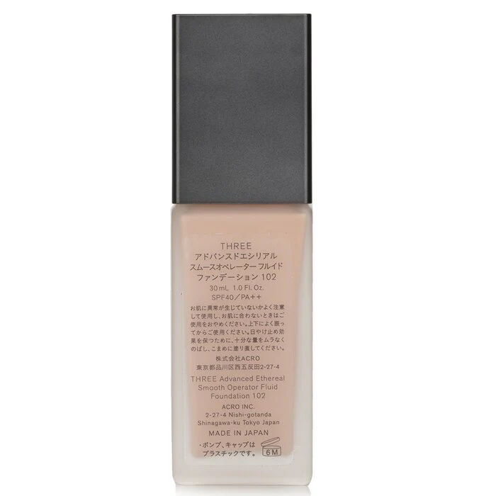 THREE Advanced Ethereal Smooth Operator Fluid Foundation SPF40 - # 102 30ml/1oz - Image 3