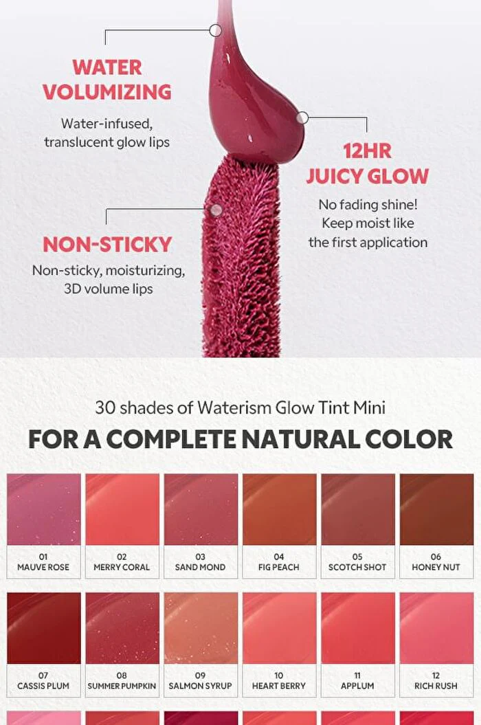 TIRTIR Mini Waterism Glow Tint - 07 Classis Plum 1.8g - Image 3