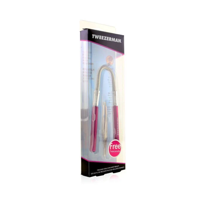 Tweezerman Smooth Finish Facial Hair Remover - Pink (With Stainless Slant Tweezerette) 2pcs - Image 2