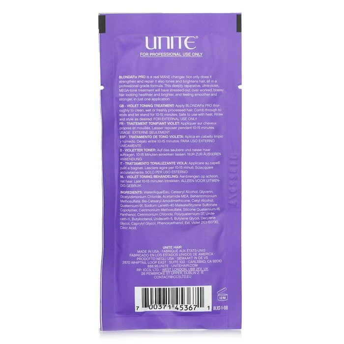 Unite BLONDA Fix PRO Violet Toning Treatment (Salon Product) 24x30ml/1oz - Image 3