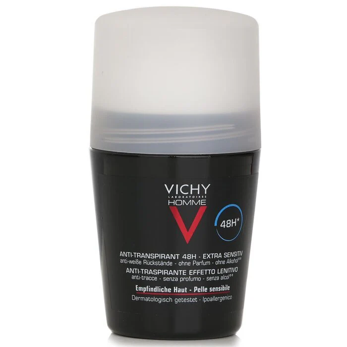 Vichy Homme 48H* Anti-Irritations & Anti Perspirant Roll-On (For Sensitive Skin) 50ml/1.69oz - Image 2