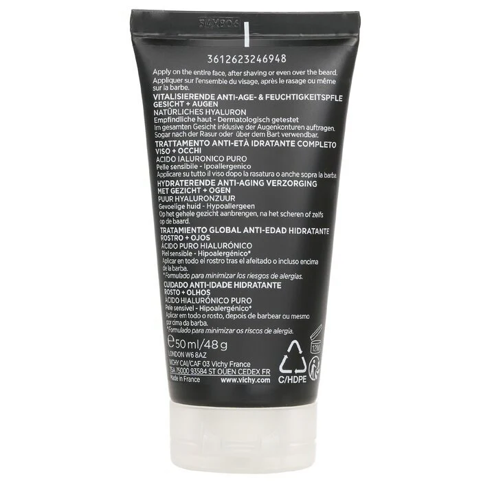 Vichy Homme Structure Force Complete Anti-Ageing Hydrating Moisturiser - For Face + Eyes 50ml - Image 3