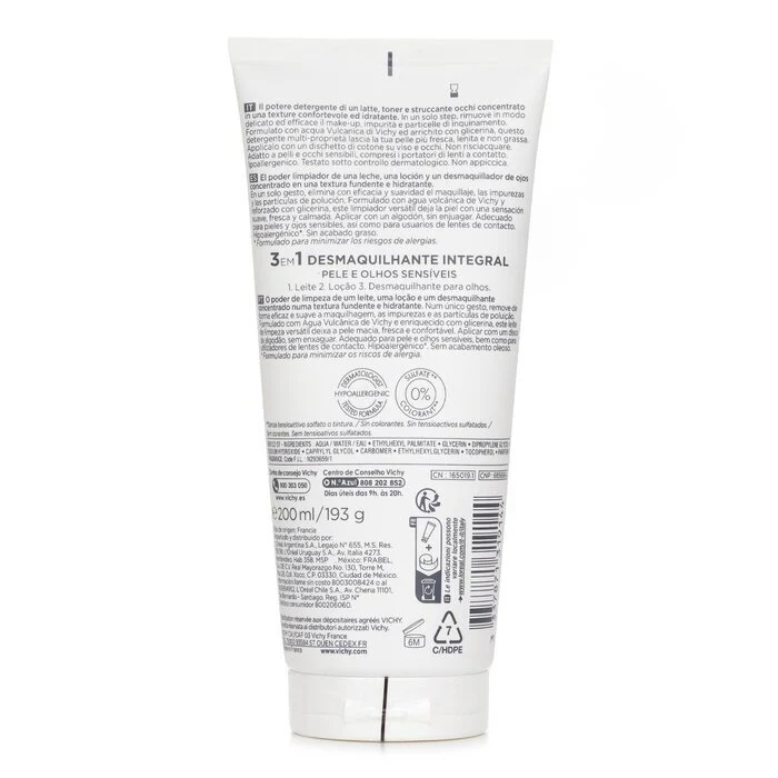 Vichy Purete Thermale 3 In 1 One Step Cleanser (For Sensitive Skin) (Random Packaging) 200ml/6.76ml - Image 3