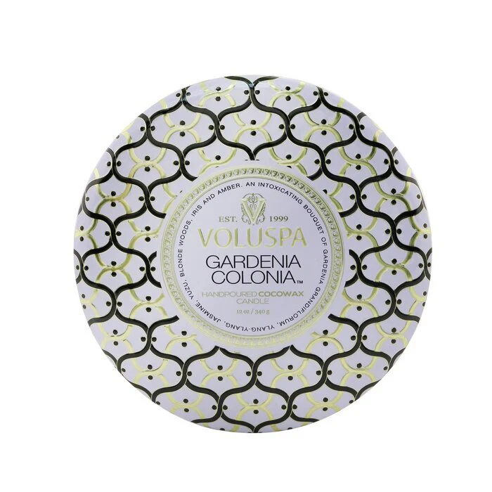 Voluspa 3 Wick Decorative Tin Candle - Gardenia Colonia 340g/12oz - Image 2