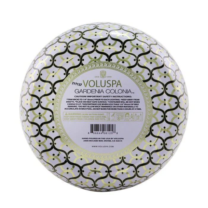 Voluspa 3 Wick Decorative Tin Candle - Gardenia Colonia 340g/12oz - Image 3