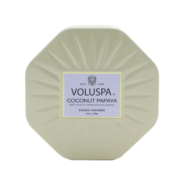 Voluspa 3 Wick Octagon Tin Candle - Coconut Papaya 340g/12oz - Image 2