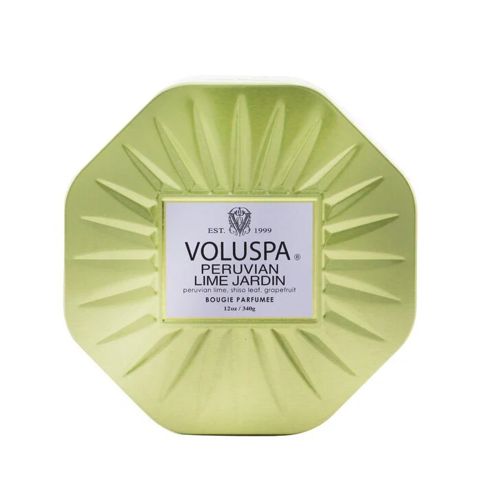 Voluspa 3 Wick Octagon Tin Candle - Peruvian Lime Jardin 340g/12oz - Image 3
