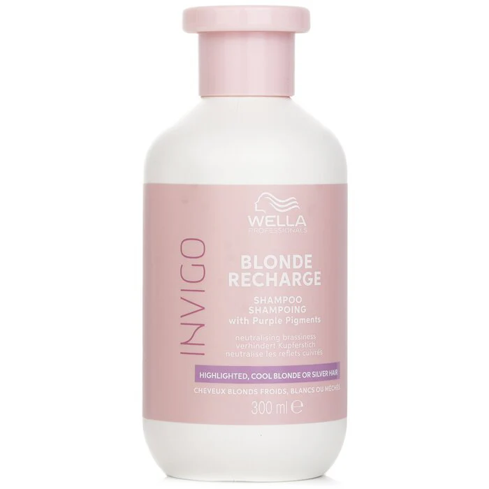 Wella Invigo Blonde Recharge Shampoo With Purple Pigments Highlighted, Cool Blonde Or Silver Hair 300ml - Image 2