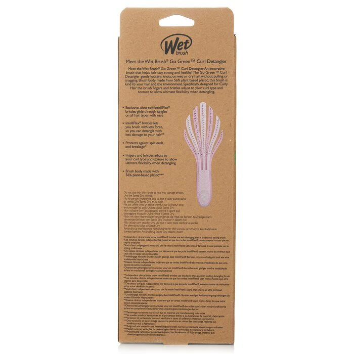 Wet Brush Go Green Curly Detangling Hair Brush - # Pink 1pcs - Image 3